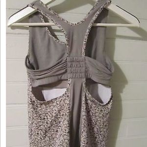 LULULEMON grey floral turbo tank Work once!